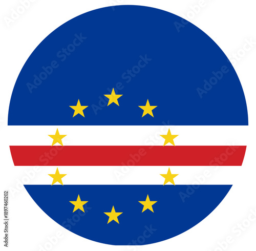button flag of Cape Verde icon vector illustration 