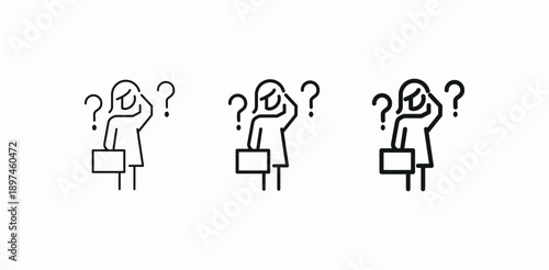puzzled confused question icon sign vector