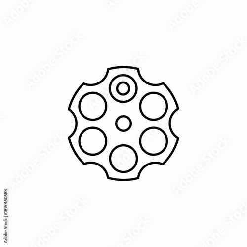 revolver cylinder chamber icon sign vector