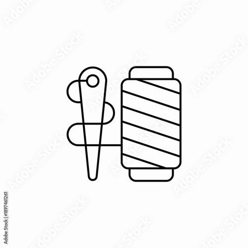 sewing craft textile icon sign vector