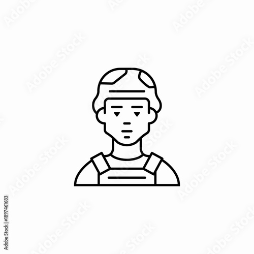 soldier body armor icon sign vector