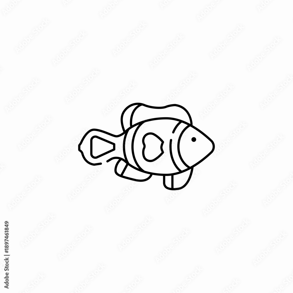 Fototapeta premium striped clownfish icon icon sign vector