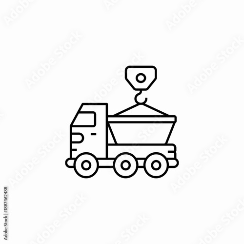 truck crane building icon sign vector