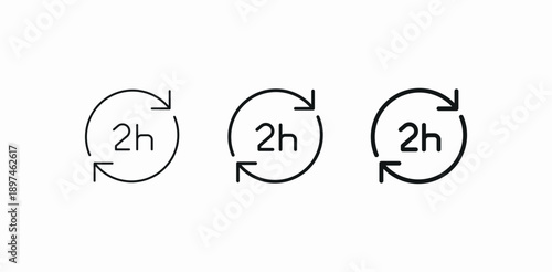twohour time cycle icon sign vector