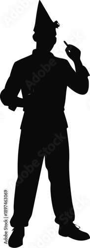 Silhouette Of A Man Wearing A Dunce Cap