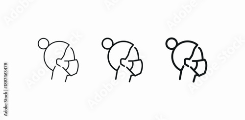 woman side mask icon sign vector