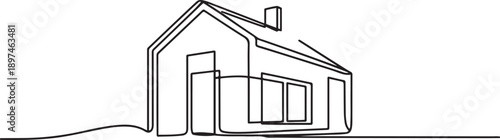 set collection Continuous one line drawing Modern house logo design of real estate house market agency.one line icon illustration in white Background.