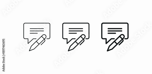 write comment review icon sign vector