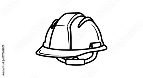 Hard hat line art icon