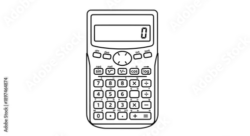 Calculator line art icon