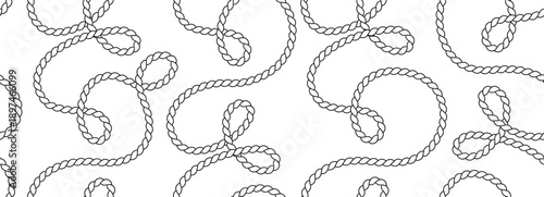 Wavy twisted ropes or cords pattern on white background
