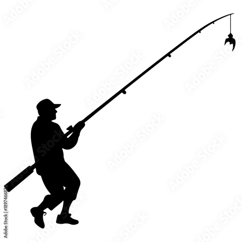 fishing rod icon, vector illustration