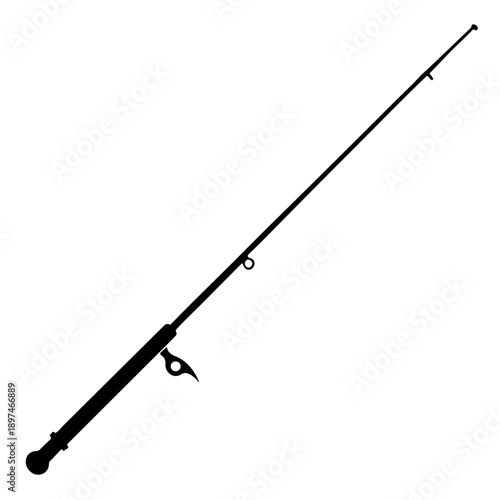 fishing rod icon, vector illustration
