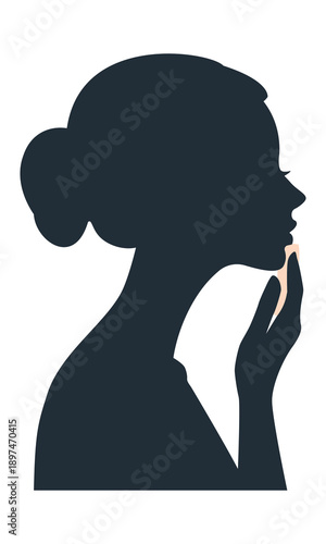  Woman looking in mirror