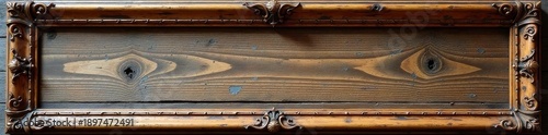 Wallpaper Mural Ornate wide wooden frame, distressed finish, retro charm, artwork, decoration, gallery Torontodigital.ca