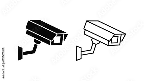 Security Camera Icons Black White