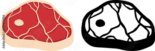 Raw Beef Meat Steak Illustration