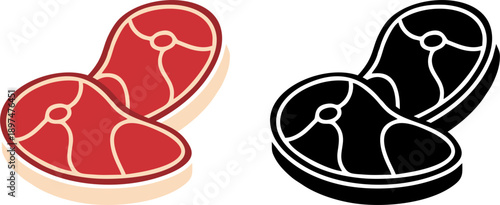 Raw Beef Meat Slice Illustration