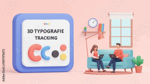 Two people working on laptops on a sofa in a modern home office setting