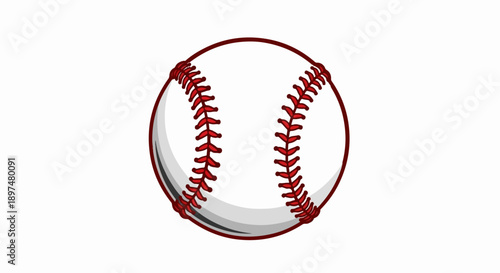 A simple illustration of a classic baseball with red stitching and a dark outline