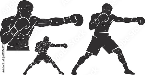 Boxer Throwing a Powerful Punch in Action