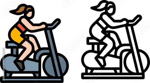 Woman Indoor Cycling Bike Exercise