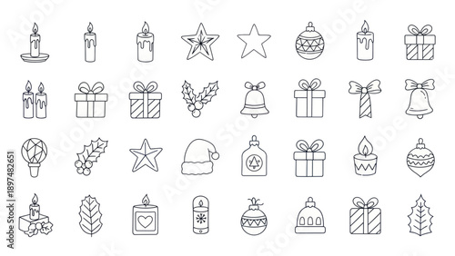 Christmas Icons Set: Hand-Drawn Festive Symbols for Holiday Design