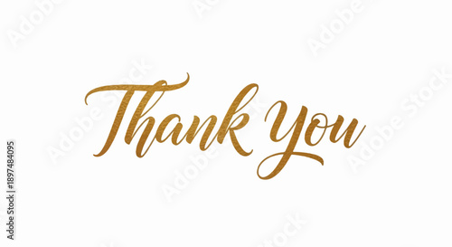 Elegant golden text "Thank You" in a flowing script on a white background
