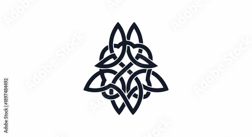 Intricate dark knot pattern on a white background, symbolizing connection and complexity