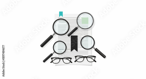 Document analysis with magnifying glasses and glasses