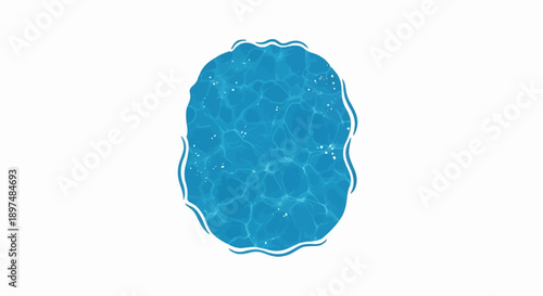 Rippling blue water with small bubbles within a wavy white border