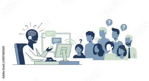 Customer support representative assisting clients with queries