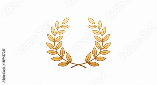 Golden laurel wreath icon with a hand-drawn aesthetic, symbolizing achievement and victory
