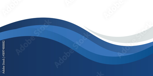 Abstract modern blue wavy header business banner horizontal background