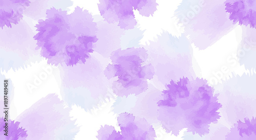 Soft, abstract watercolor splashes in shades of lavender and light blue on a white background