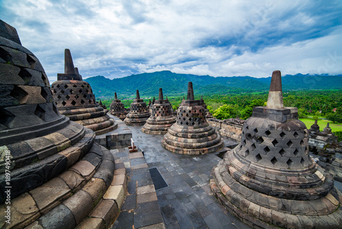 Borobudur Buddist temple Yogyakarta. Java, Indonesia