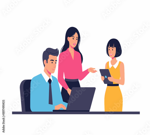 Professional Business Character Illustration for Corporate Partnership Concept
