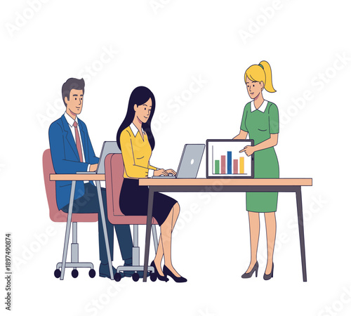 Professional Business Character Illustration for Corporate Partnership Concept
