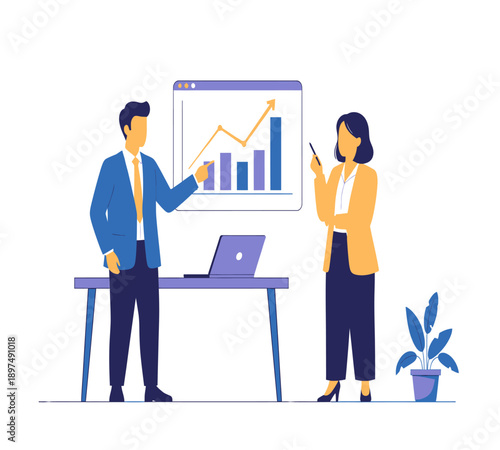 Professional Business Character Illustration for Corporate Partnership Concept
