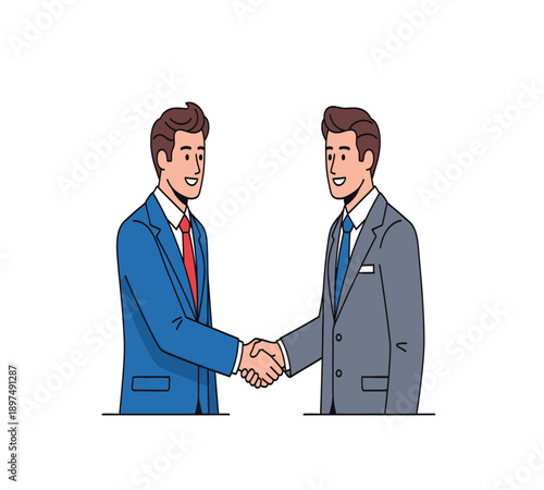 Professional Business Character Illustration for Corporate Partnership Concept
