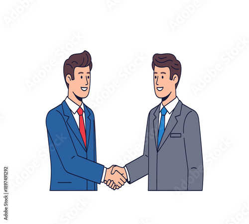 Professional Business Character Illustration for Corporate Partnership Concept
