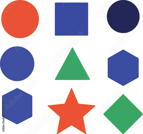 Geometric Shape for art, book, child book etch.