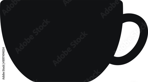 Coffee cup icon for cafe branding and restaurant menu design isolated silhouette of mug for hot beverage service daily