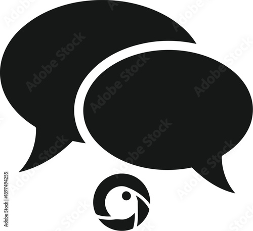 Speech bubbles and loading icon, representing chat, online conversation, and interactive communication platform