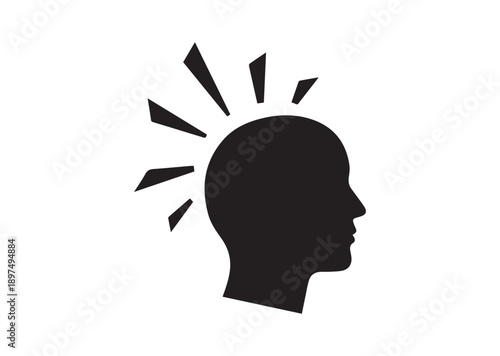 Stress Icon, Editable Solid Vector Illustration