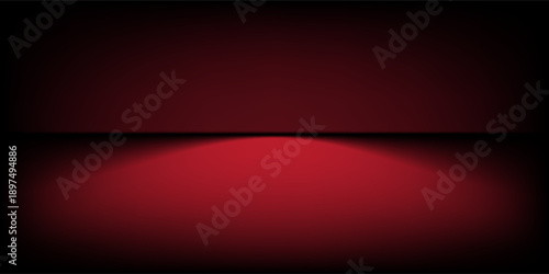 Abstract gradient podium background. Empty red 3D studio background. Clean scene for product presentation mockup template. eps 10
