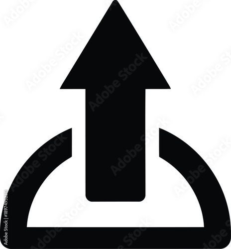 Upload icon vector black solid symbol for file transfer sharing data network internet download