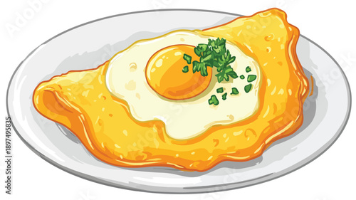 Modern Cartoon Omelette Icon Vector Illustration for Creative Design Projects