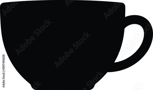 Coffee cup vector icon depicting a warm beverage container for morning routine or break time enjoyment