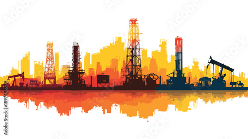 Oil Industry Design Concept Vector Art & Illustration